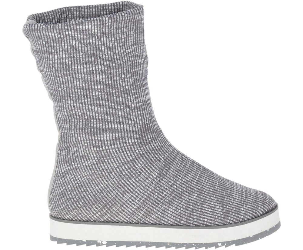 Merrell Boots Grey - Juno Knit Pull On - Womens 95TOCEMQH
